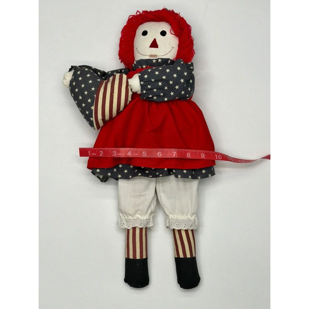 Vintage 1776 BiCentennial patriotic Raggedy Ann handmade‎ Rag Doll Heart